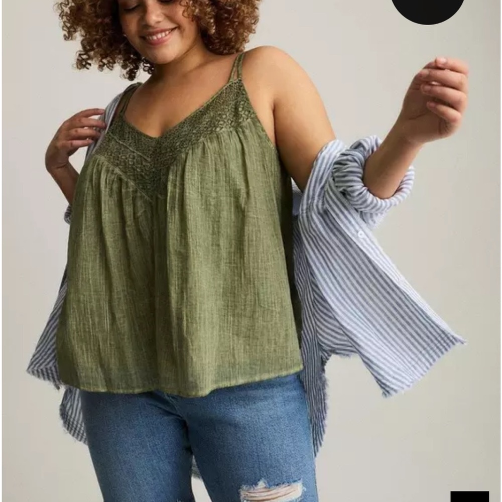 Torrid Festi Crochet Cami - Olivine